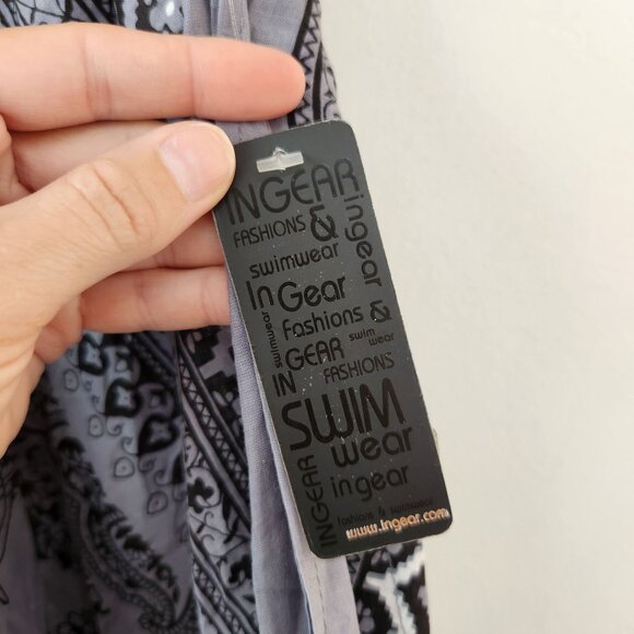 NWT Ingear Grey Bandana Dress Shift Parachute Style Boho Bohemian OS - Picture 4 of 8